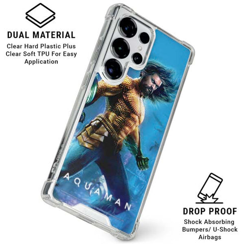 DC Comics Aquaman Movie Arthur Curry Poster Galaxy S25 Ultra Clear Case