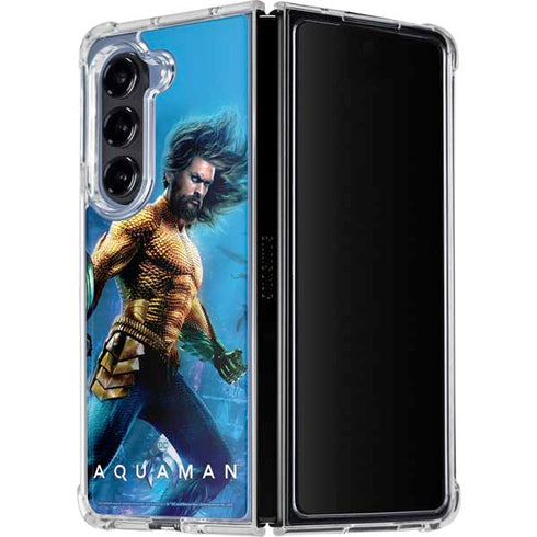 DC Comics Aquaman Movie Arthur Curry Poster Galaxy Z Fold5 5G Clear Case