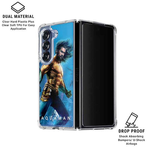 DC Comics Aquaman Movie Arthur Curry Poster Galaxy Z Fold7 Clear Case