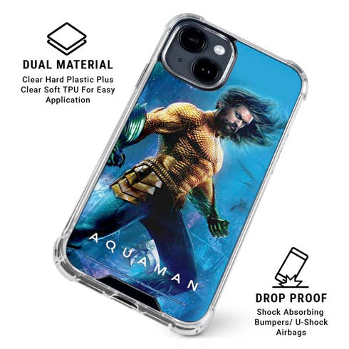 DC Comics Aquaman Movie Arthur Curry Poster iPhone 15 Clear Case