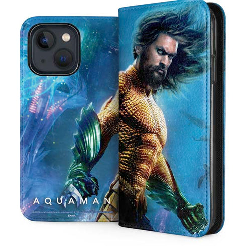 DC Comics Aquaman Movie Arthur Curry Poster iPhone 15 Folio Case