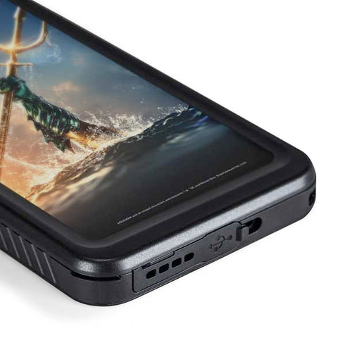 DC Comics Aquaman Movie Poster Trident Galaxy S24 Waterproof Case