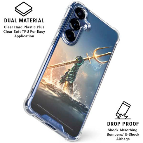 DC Comics Aquaman Movie Poster Trident Galaxy S25 FE Clear Case