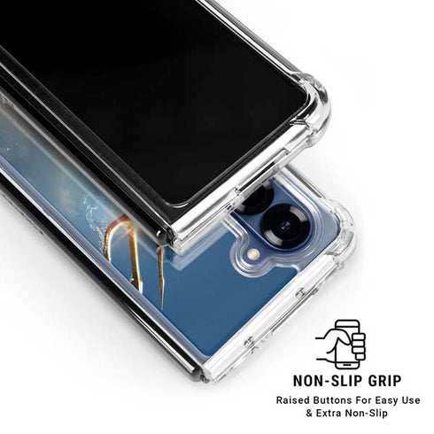 DC Comics Aquaman Movie Poster Trident Galaxy Z Fold7 Clear Case