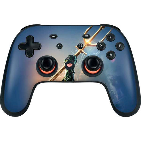 DC Comics Aquaman Movie Poster Trident Google Stadia Controller Skin