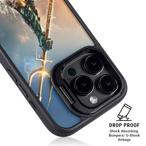 DC Comics Aquaman Movie Poster Trident iPhone 14 Pro Kickstand Case