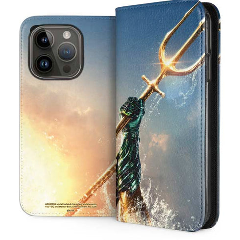 DC Comics Aquaman Movie Poster Trident iPhone 15 Pro Folio Case