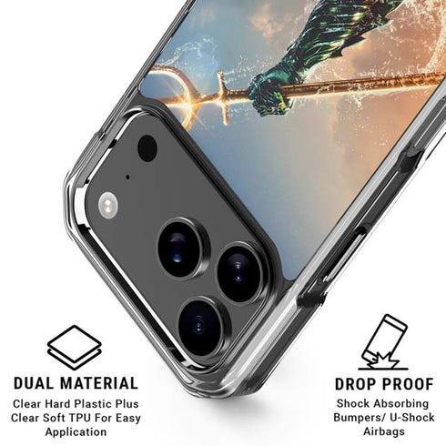 DC Comics Aquaman Movie Poster Trident iPhone 17 Pro Max Clear Case