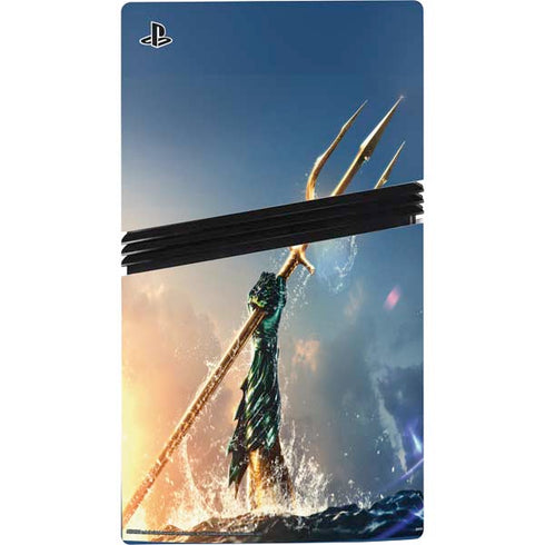 DC Comics Aquaman Movie Poster Trident PS5 Pro Bundle Skin