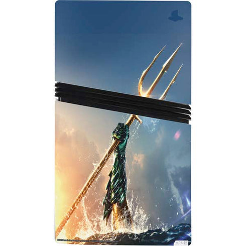 DC Comics Aquaman Movie Poster Trident PS5 Pro Bundle Skin