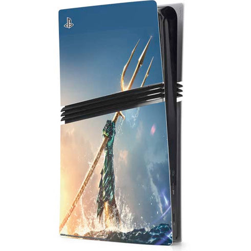 DC Comics Aquaman Movie Poster Trident PS5 Pro Console Skin