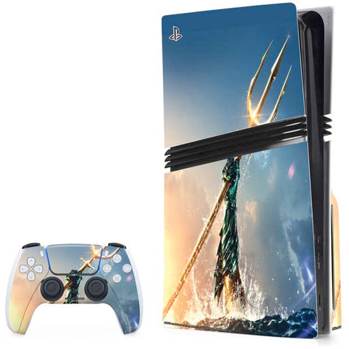DC Comics Aquaman Movie Poster Trident PlayStation PS5 Skins