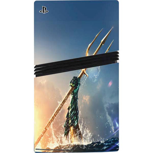 DC Comics Aquaman Movie Poster Trident PS5 Pro Disk Bundle Skin