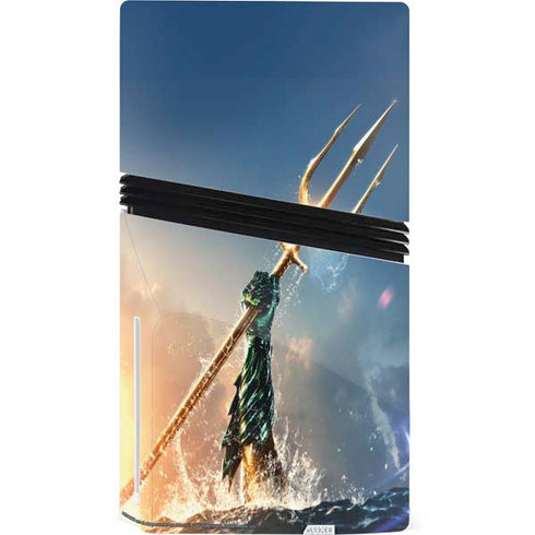 DC Comics Aquaman Movie Poster Trident PS5 Pro Disk Console Skin
