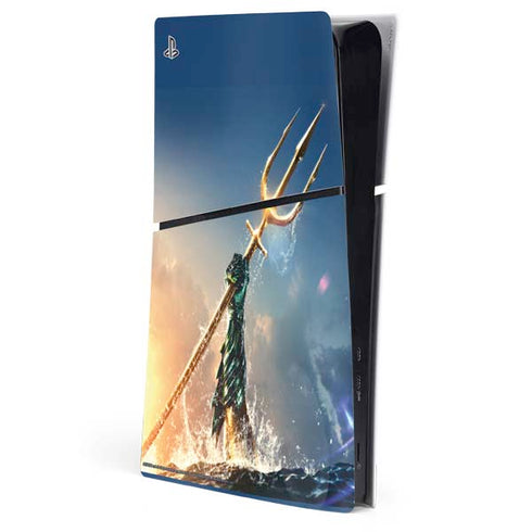 DC Comics Aquaman Movie Poster Trident PS5 Slim Digital Edition Console Skin