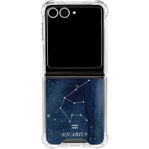 Aquarius Constellation Galaxy Z Flip7 Clear Case