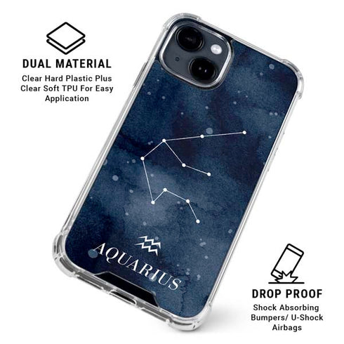 Aquarius Constellation iPhone 15 Clear Case