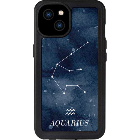 Aquarius Constellation iPhone 15 Plus Waterproof Case