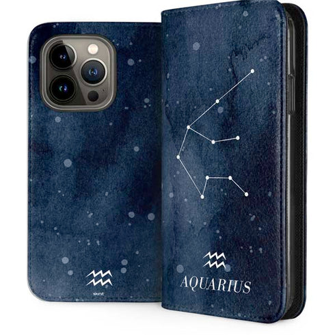 Aquarius Constellation iPhone 15 Pro Folio Case