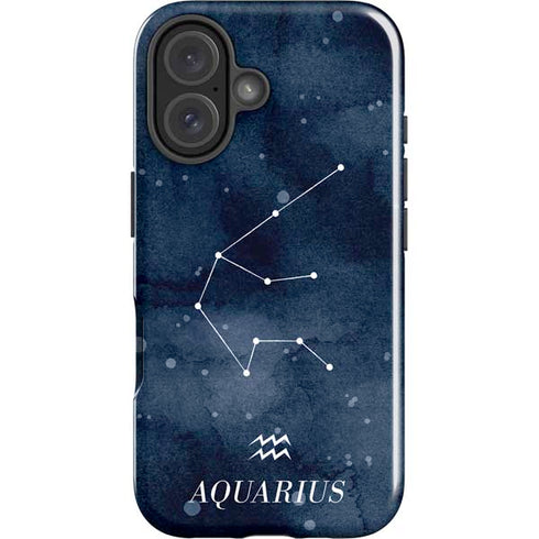 Aquarius Constellation iPhone 16 Plus Impact Case