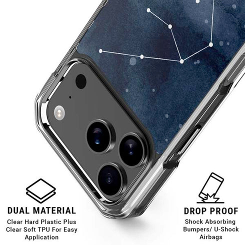 Aquarius Constellation iPhone 17 Pro Clear Case