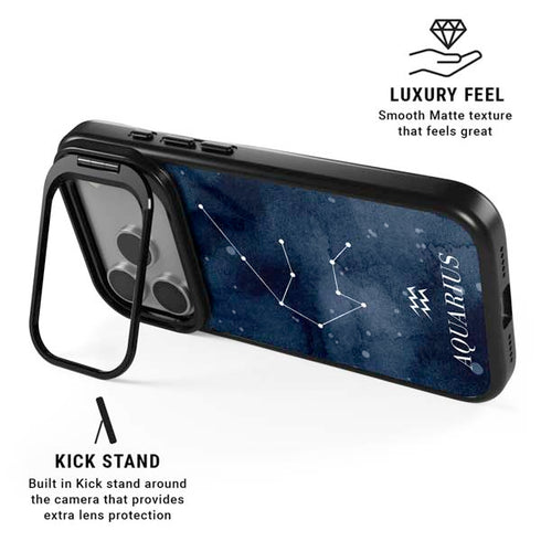 Aquarius Constellation iPhone 17 Pro Max Kickstand Case