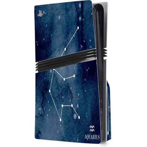 Aquarius Constellation PS5 Pro Disk Console Skin