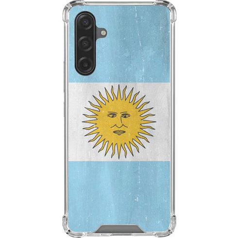Argentina Flag Distressed Galaxy A17 Clear Case