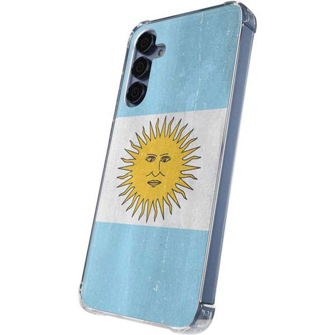 Argentina Flag Distressed Galaxy A35 5G Clear Case