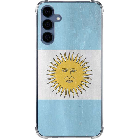 Argentina Flag Distressed Galaxy A55 5G Clear Case