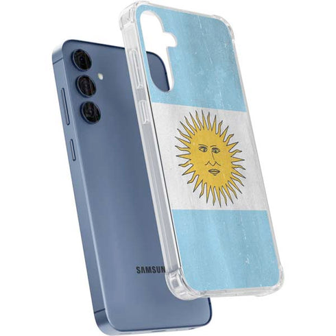 Argentina Flag Distressed Galaxy A55 5G Clear Case