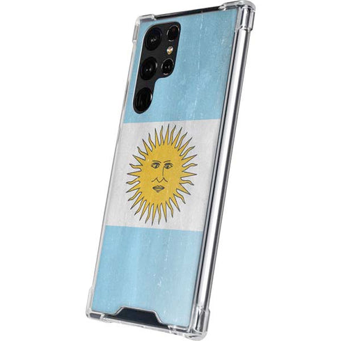 Argentina Flag Distressed Galaxy S22 Ultra Clear Case