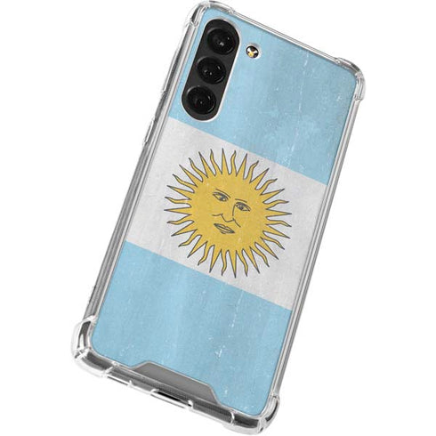 Argentina Flag Distressed Galaxy S24 FE Clear Case