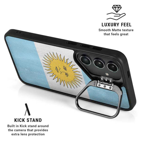 Argentina Flag Distressed Galaxy S25 Plus Kickstand Case