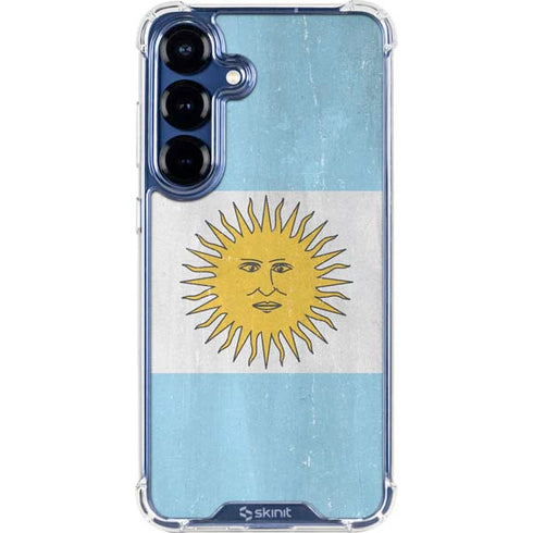 Argentina Flag Distressed Galaxy S25 Clear Case