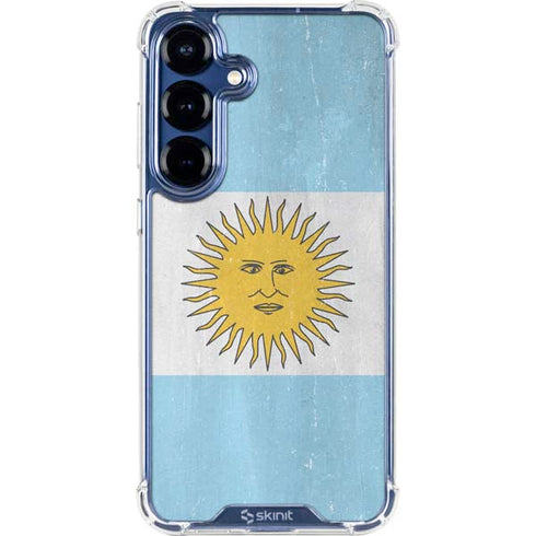 Argentina Flag Distressed Galaxy S25 FE Clear Case