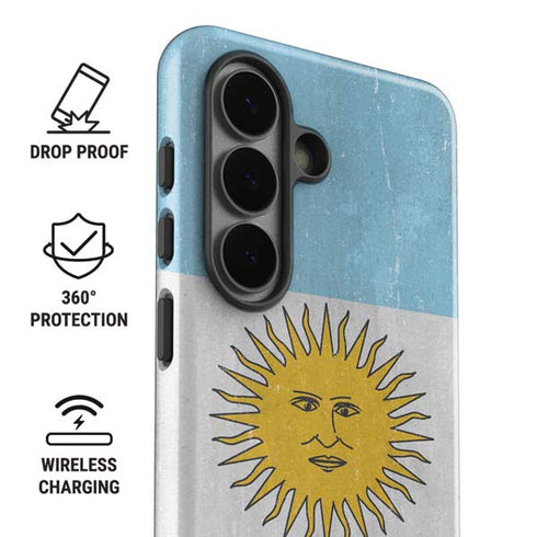 Argentina Flag Distressed Galaxy S26 Plus Impact Case