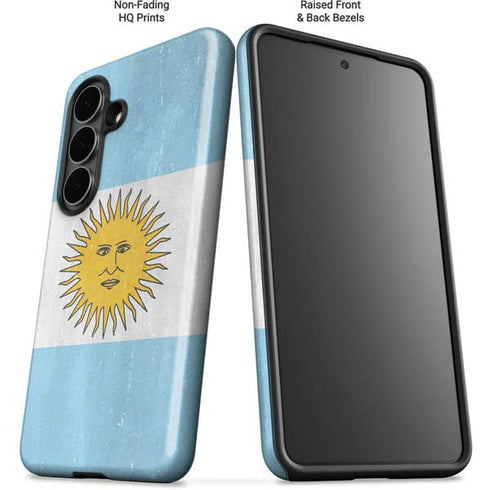 Argentina Flag Distressed Galaxy S26 Plus Impact Case