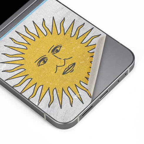 Argentina Flag Distressed Galaxy Z Flip6 Skin