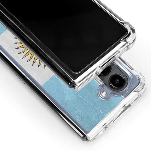 Argentina Flag Distressed Galaxy Z Fold5 5G Clear Case