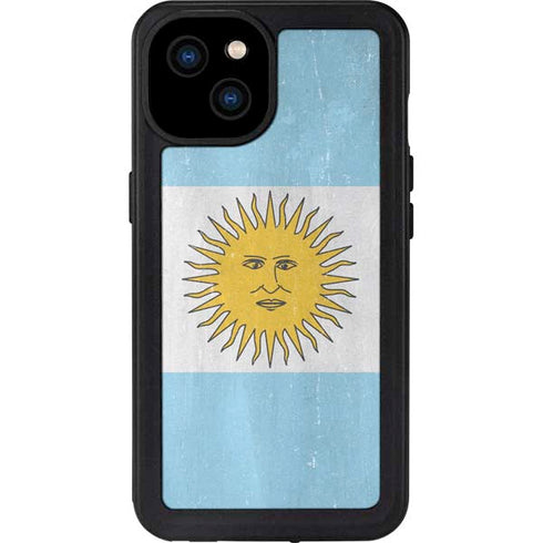 Argentina Flag Distressed iPhone 15 Plus Waterproof Case