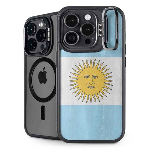 Argentina Flag Distressed iPhone 15 Pro Kickstand Case