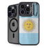 Argentina Flag Distressed iPhone 15 Pro Kickstand Case
