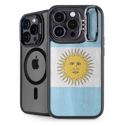 Argentina Flag Distressed iPhone 15 Pro Max Kickstand Case