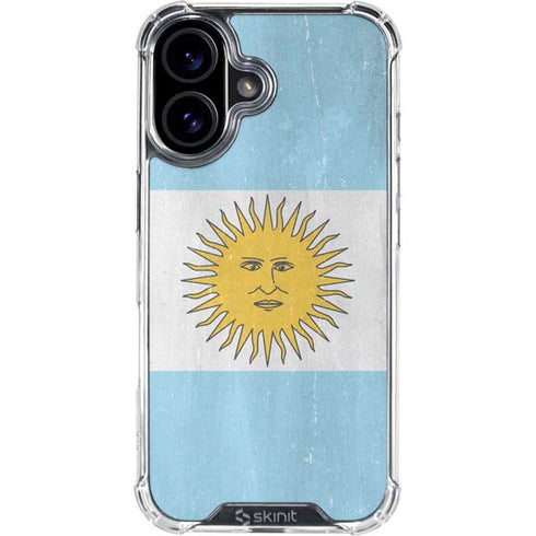 Argentina Flag Distressed iPhone 16 Clear Case