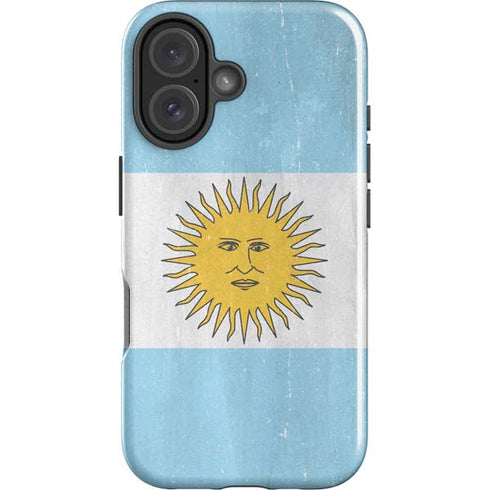 Argentina Flag Distressed iPhone 16 Plus Impact Case