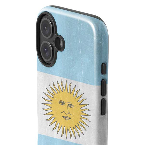 Argentina Flag Distressed iPhone 16 Plus Impact Case