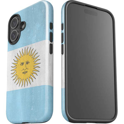 Argentina Flag Distressed iPhone 16 Plus Impact Case