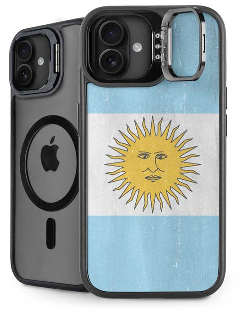 Argentina Flag Distressed iPhone 16 Plus Kickstand Case