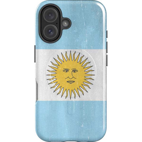 Argentina Flag Distressed iPhone 16 Plus Magsafe Impact Case